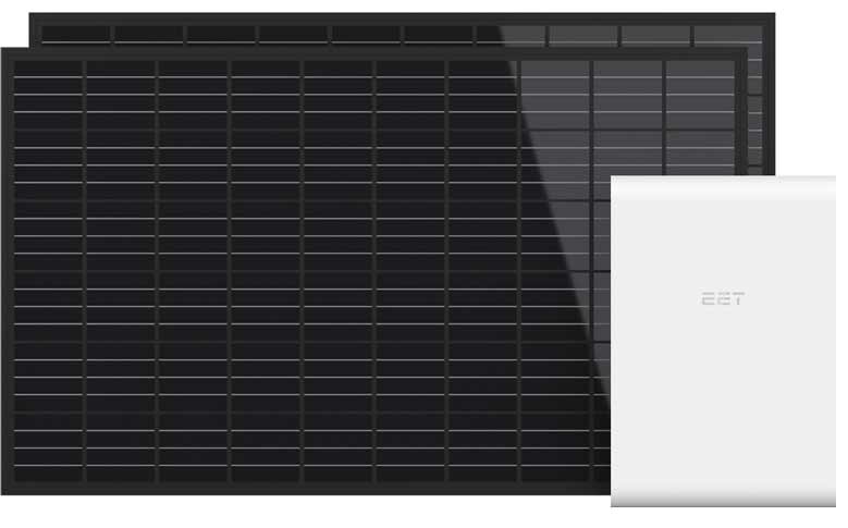 EET Solmate G Speichersystem mit 2 Paneelen  Gartenaufstellung 