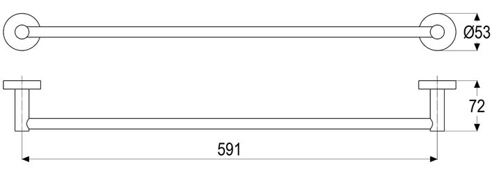 Badetuchhalter 600 mm, Chrom Maßblatt 