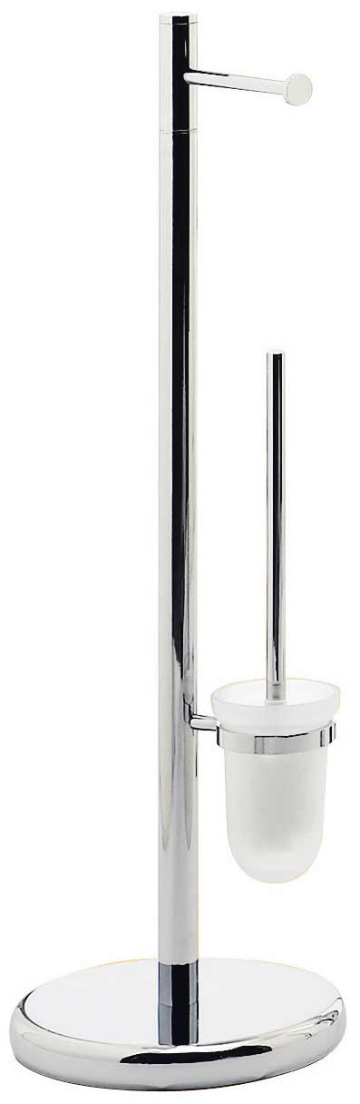 Toilettenbürstengarnitur, Kombination mit Standfuß , Chrom