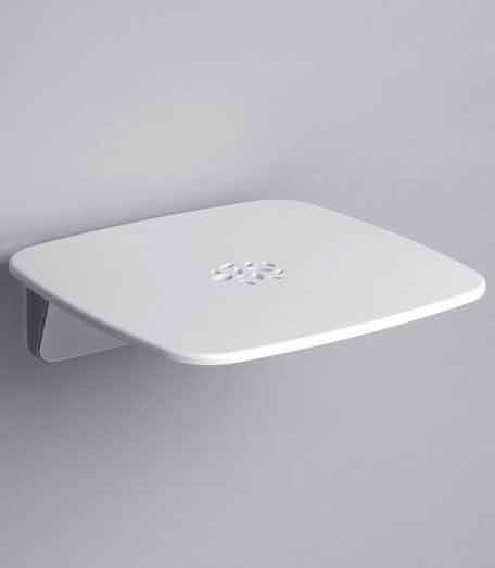 Duschklappsitz in chrom weiss