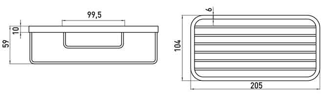 Schwammkorb gerade verchromt  Mass