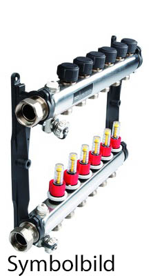 Tece Verteiler 3 Kreise für Fußbodenheizung aus Edelstahl