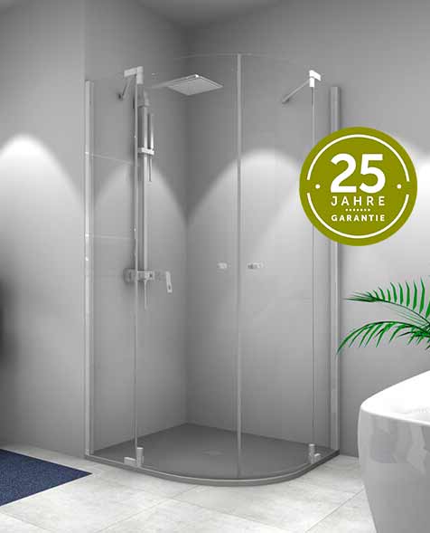 Palme Ferox Runddusche  Duschkabine weiss   