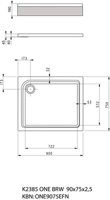 Brausetasse Acryl 900X750 90x75 extraflach 