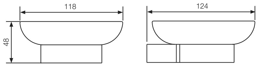 Seifenhalter mit Kristallseifenschale Maßblatt 