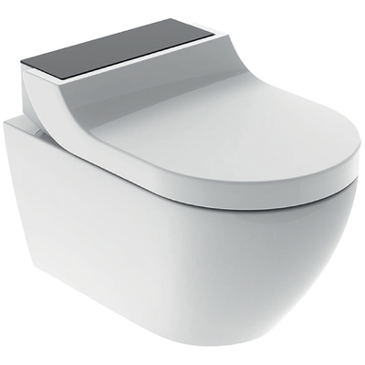 Geberit AquaClean Tuma Comfort Dusch Komplettset Wand WC mit Duschsitz schwarz/Glas 146.290