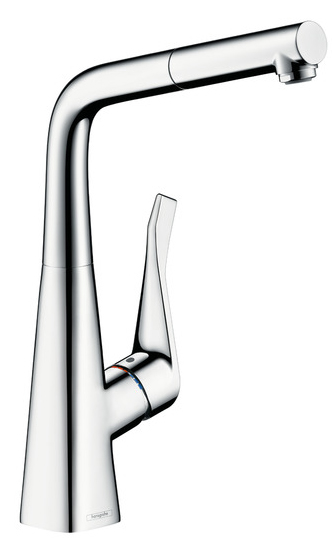 Hansgrohe Metris Select Spültisch Einhandmischer mit Ausziehauslauf,  verchromt 14821