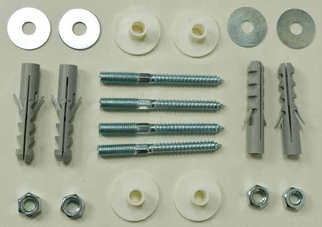 Befestigung für Hängespeicher - Boiler (je 4 Schrauben, Beilagen und Dübel)