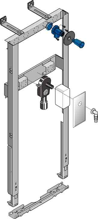 Huter Montagegestell für Waschmaschinenanschluß 7030 mit Unterputz Sifon