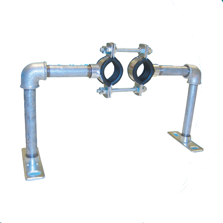 Austroflex Fixpunktschelle für  Fernwärmeleitung Doppelrohr 2x32 mm
