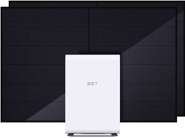 EET SOLMATE Solarkraftwerk mit Speicher und 2 starren Paneelen  