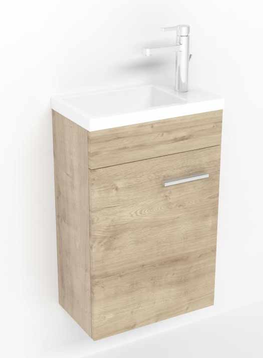 IS BASIC Mineralguss - WT- Set mit Unterbau 400 mm Burlington OAK 2 links 