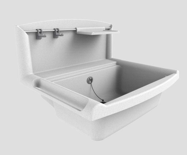 Abu Multifunktionsbecken Kunststoff granit mit Rückwand
