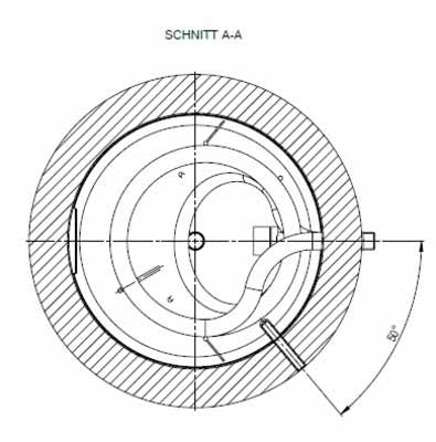 Warmwasserspeicher,Solarspeicher 400 Liter, Schnitt