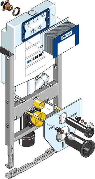 Huter 1023 Montagegestell mit Absaugung für WC Leichtbau