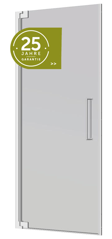 Palme Drehtüre Pendeltüre links  Echtglas chrom mit Garantie