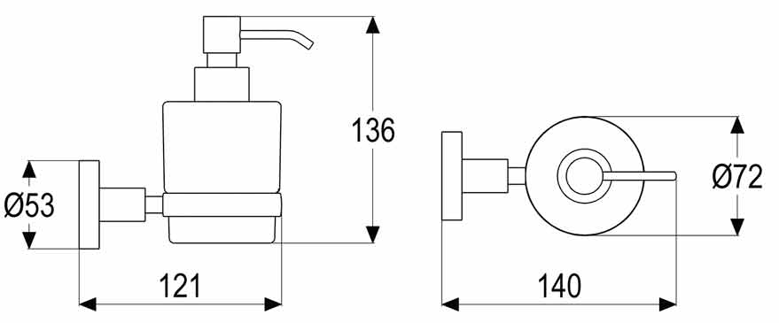 Seifenspender mit Kristallglasbehälter Massblatt