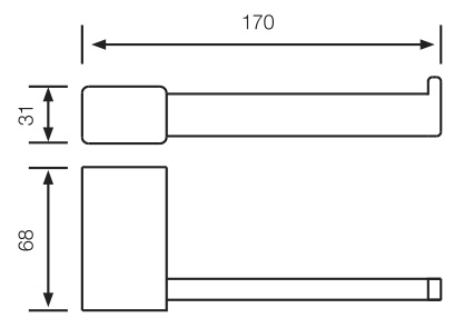 Toilettenpapier Rollenhalter rmit Bügel Edelstahl Maßblatt