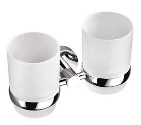 Doppelglashalter mit Kristallglas, Glashalter 