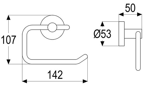 UNA Toilettenpapierhalter Maßblatt wandhängend
