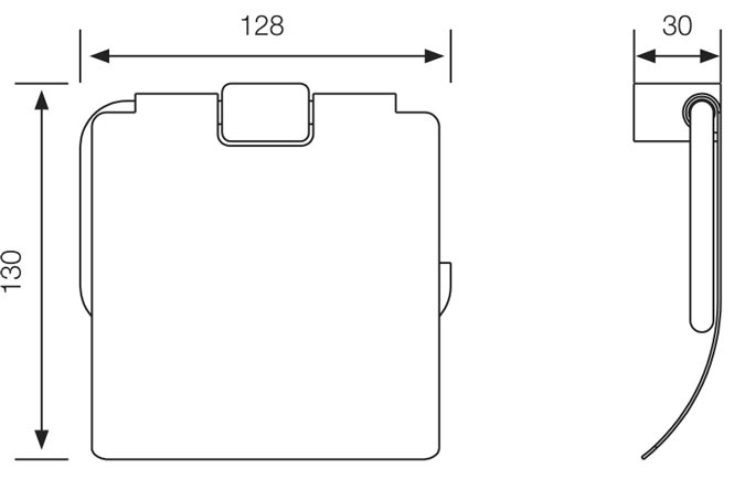 Toilettenpapier Rollenhalter mit Deckel Edelstahl Maßblatt 