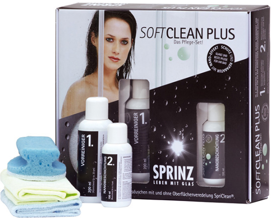 Pflegeset SoftClean für .Duschabtrennungen und andere Glaselemente