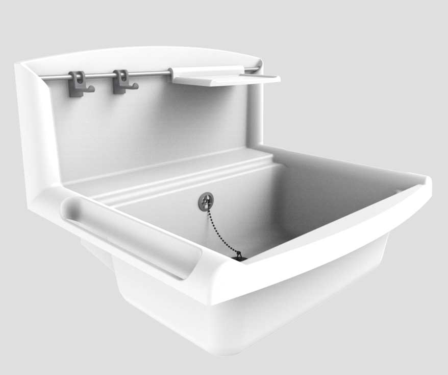 Abu Multifunktionsbecken Kunststoff granit mit Rückwand
