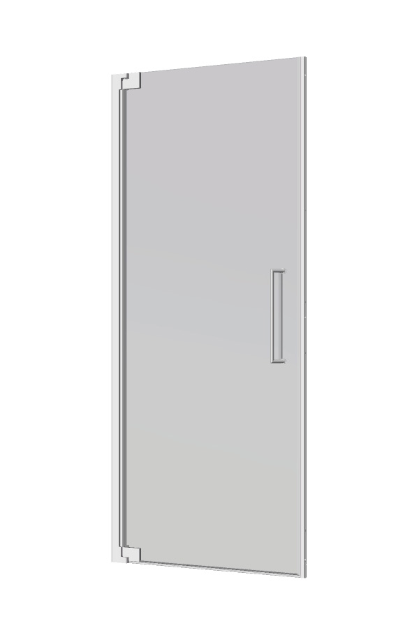 Palme Drehtüre Pendeltüre links  Echtglas chrom 