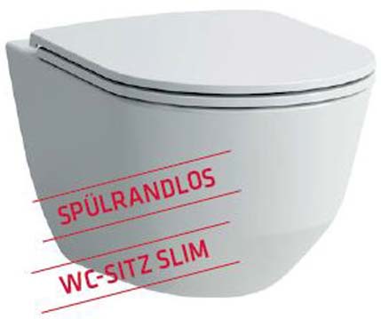 Laufen Wand WC-Set  mit verdeckter Befestigung spülrandlos 