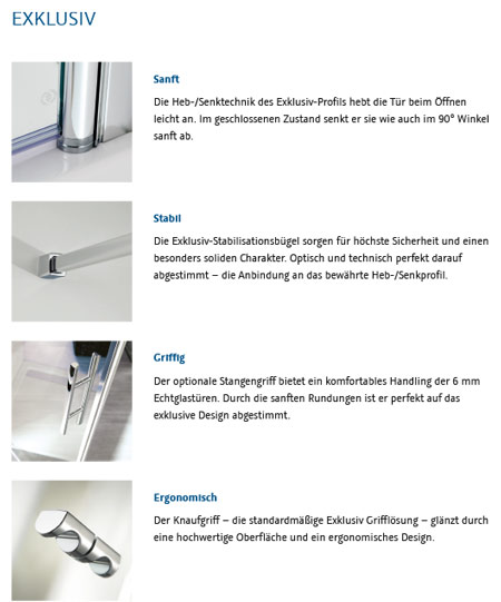 HSK Exclusiv Nischentüre 900 mm silber 