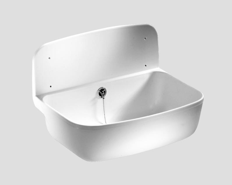 Abu Ausgussbecken Kunststoff mit Rückwand