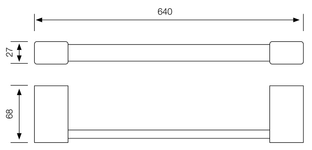 Badetuchhalter 640 mm aus Edelstahl