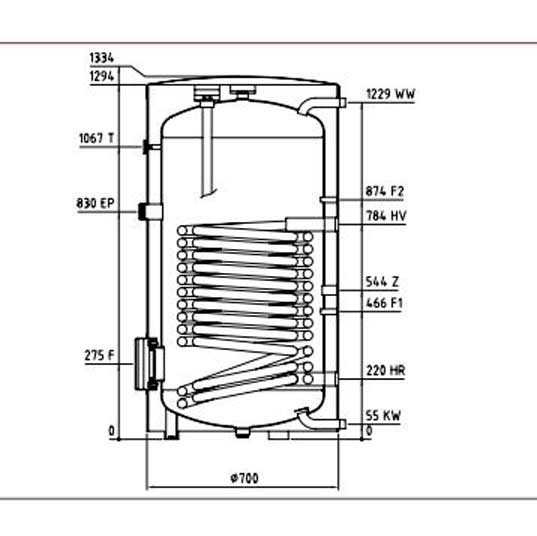 COSMO Hochleistungsspeicher CSHL300 Abmessungen 