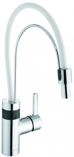 Kludi  E-GO Spültisch Einhandmischer elektronisch 230 Volt mit ausziehbarem Auslauf, 42205