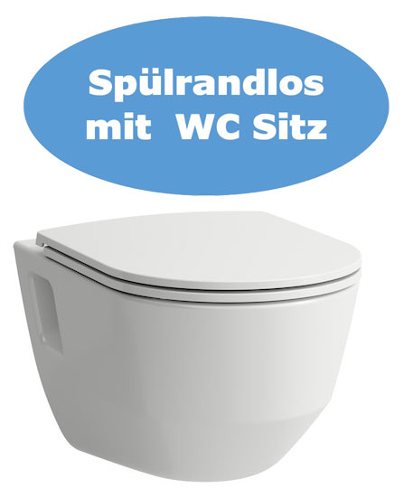 Laufen Wand WC Set spülrandlos Pro mit Sitzbrett mit Absenkautomatik