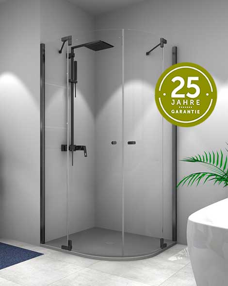 Palme Ferox Runddusche  Duschkabine graphitschwarz  