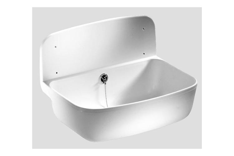 Abu Ausgussbecken Kunststoff mit Rückwand weiss