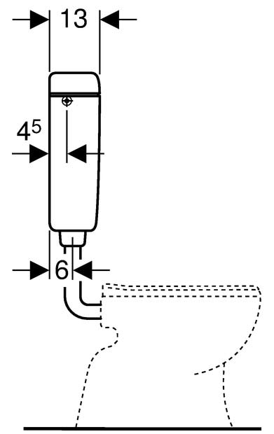 Geberit Aufputzspülkasten Start/Stopp 127000 weiss Maß