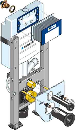 Huter Wand WC Gestell für verlängertes WC 1027