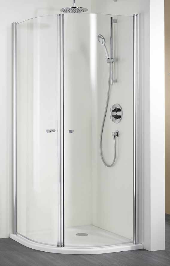 HSK Runddusche EXKLUSIV 900 X 2000 mm, Echtglas, klar, silber matt