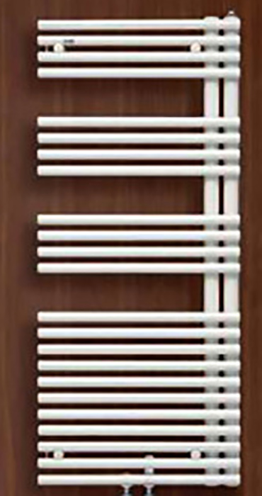 Zehnder Design-HK Forma Asym 1161x496mm mit  Mittelanschluss Ausführung links RAL 9016