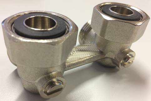 Hahnblock Eck 3/4" für Ventilheizkörper, Anschluss Block 